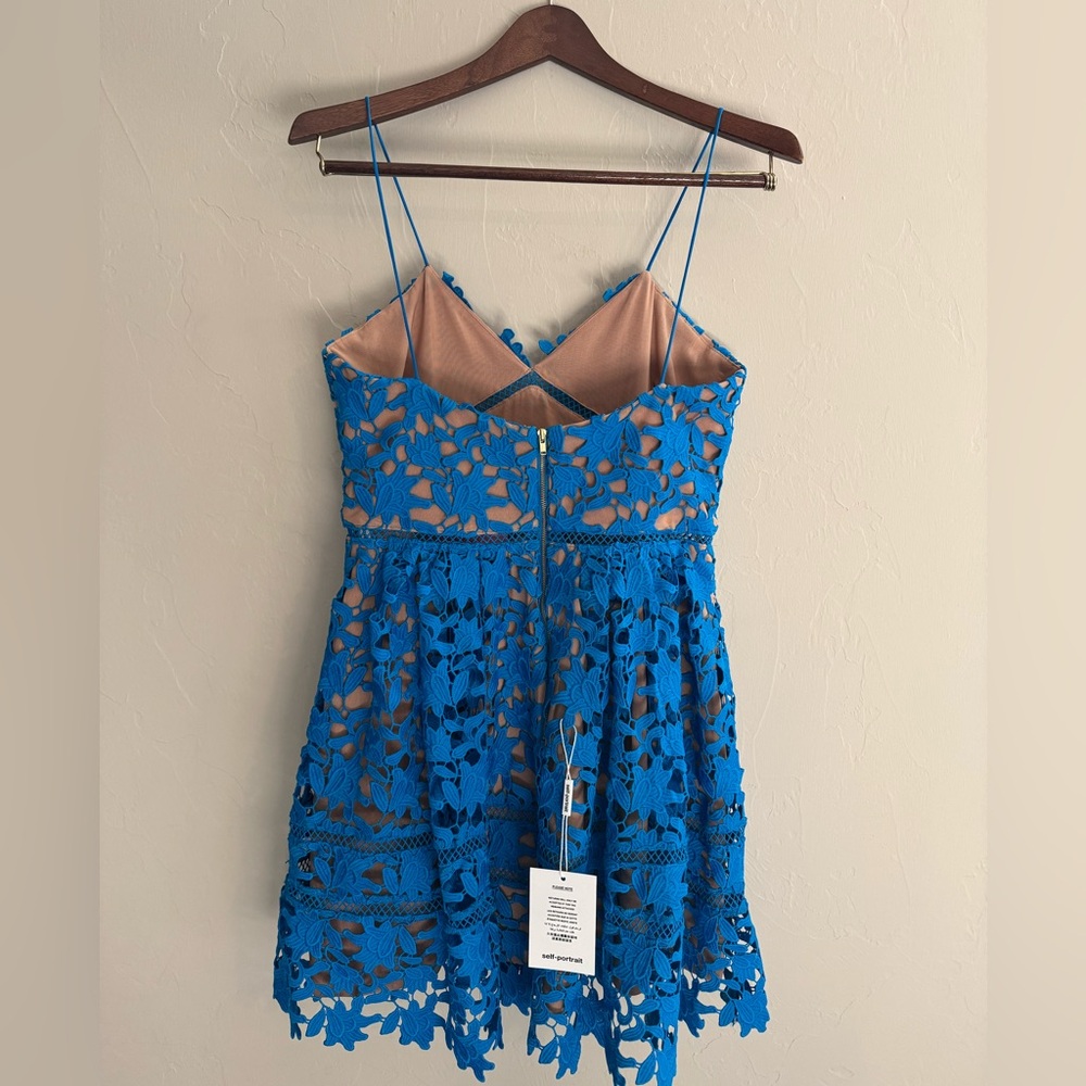 Self-Portrait Azaelea Lace Minidress - Blue - Picture 2 of 4